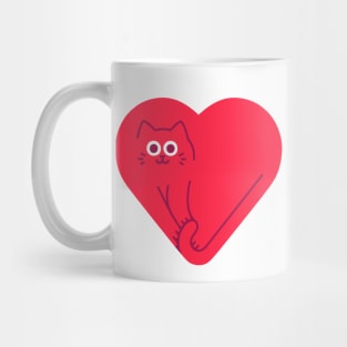 Cute Cat Heart Mug